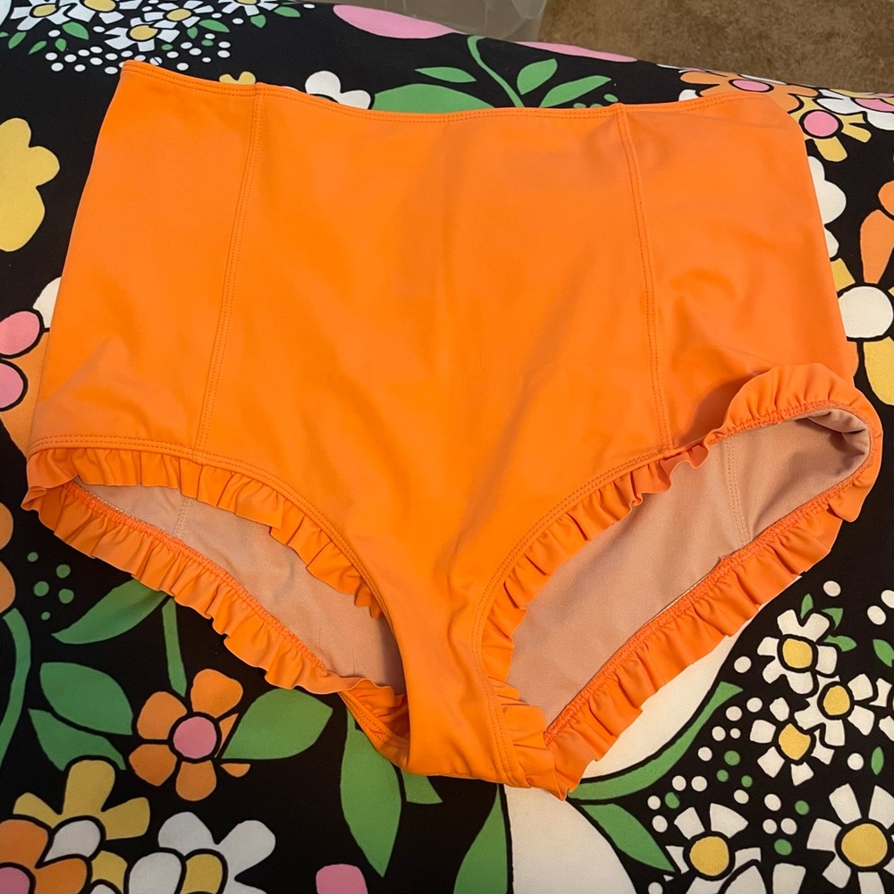 Kortni Jeane orange all ruffled up bottoms